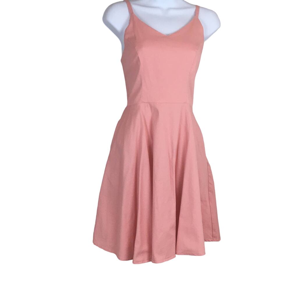 GOOBGS Coral-Pink 1950's Retro Fit & Flare Midi-Dress Size M